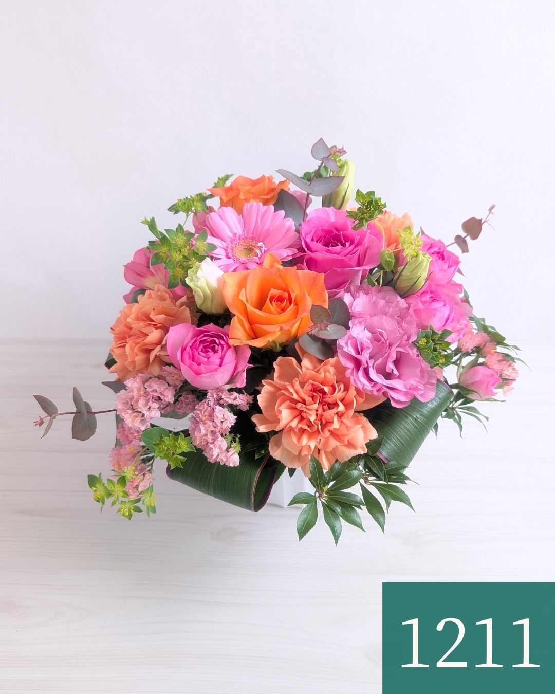 ピンクの花・ 花束のプレゼント】かわいいピンク・オレンジ・明るい