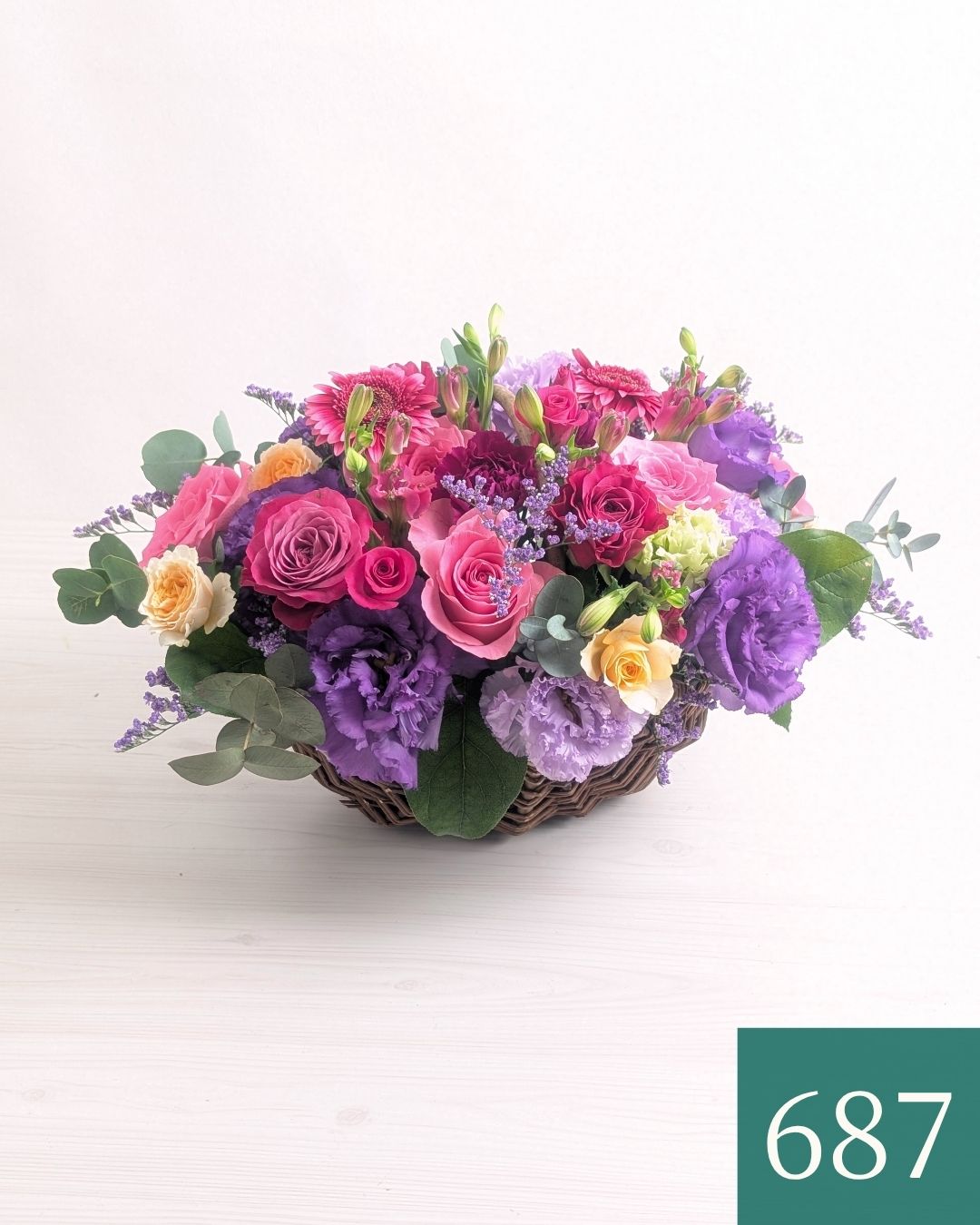 敬老の日の花 紫のアレンジメント お届け実例