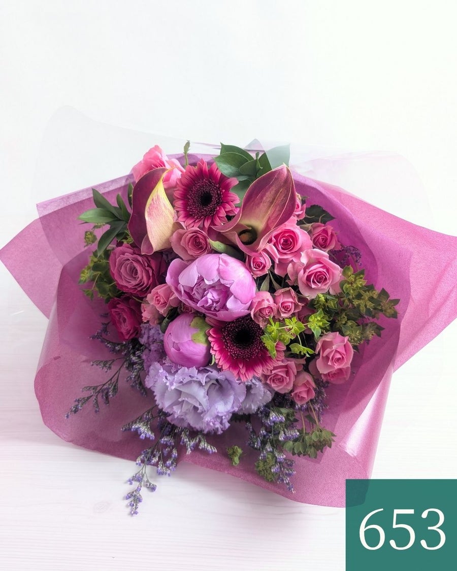 紫の花束 花ギフト Mサイズ （ヴィオラ）｜おしゃれな花束・アレンジ通販【最短翌日着】｜花以想（はないも）