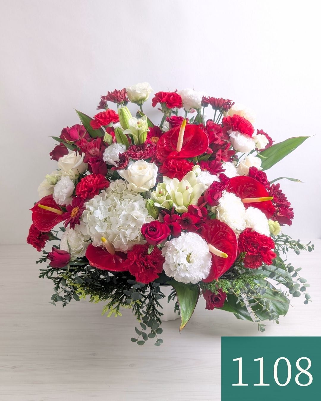 紅白のアレンジメント 2Lサイズ｜25,000円｜花以想