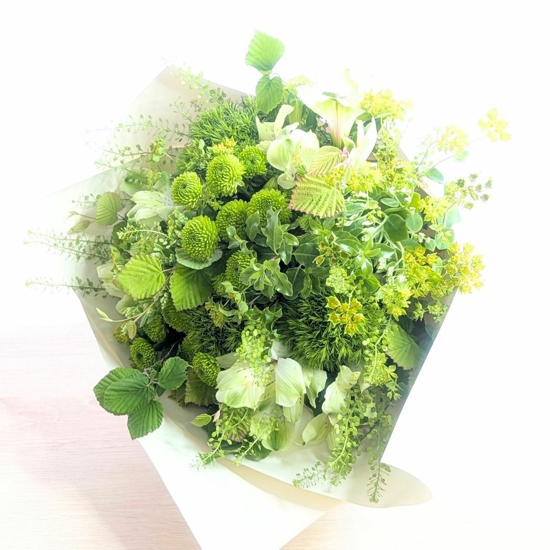 グリーンの花束 花ギフト Mサイズ （みどり）｜おしゃれな花束