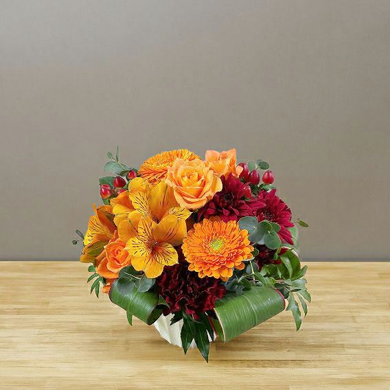 落成祝いのお花。お取引さまのお祝いに贈るフラワーギフト。