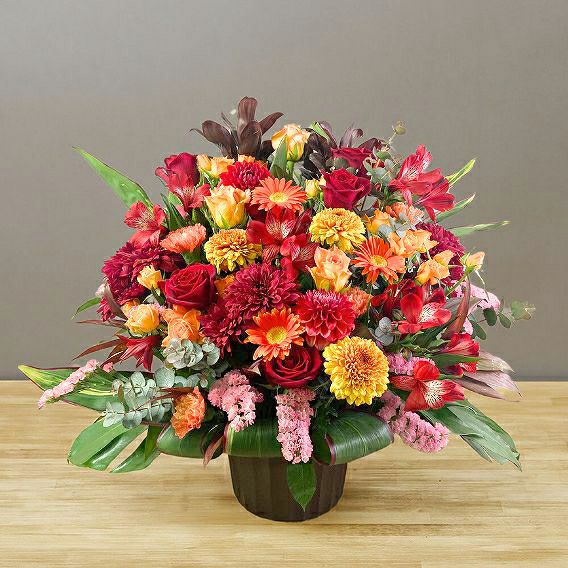 落成祝いの花・竣工祝いの花。会社・取引先に贈るお祝い花・お祝いアレンジメント フラワーギフト