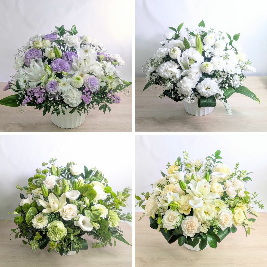 13回忌・十三回忌のお供え花・お悔やみの花。家族や友人の十三回忌法要、実家に贈るお供え用のアレンジメント