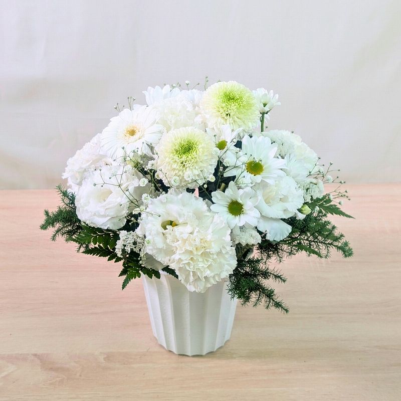四十九日の花・お悔やみアレンジメント MSサイズ｜おしゃれな花束