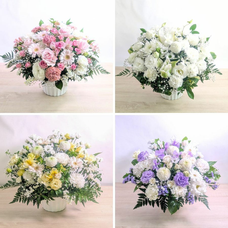 キリスト教のお供え花。クリスチャンのお花、お別れ会・一年祭に贈るお供え用アレンジメント