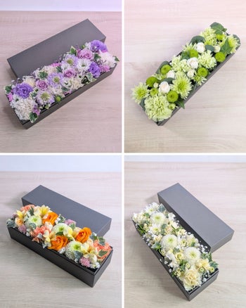 お祝い花の贈り物。もらって嬉しい上質なアレンジメント。喜ばれるフラワーギフト