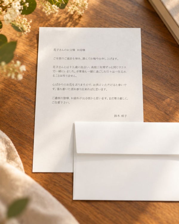 お花と手紙　自筆のお手紙セット