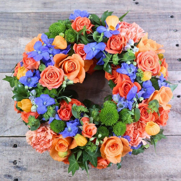 生花で贈るリース型アレンジメント。送って喜ばれるお花のギフト、フラワーギフト