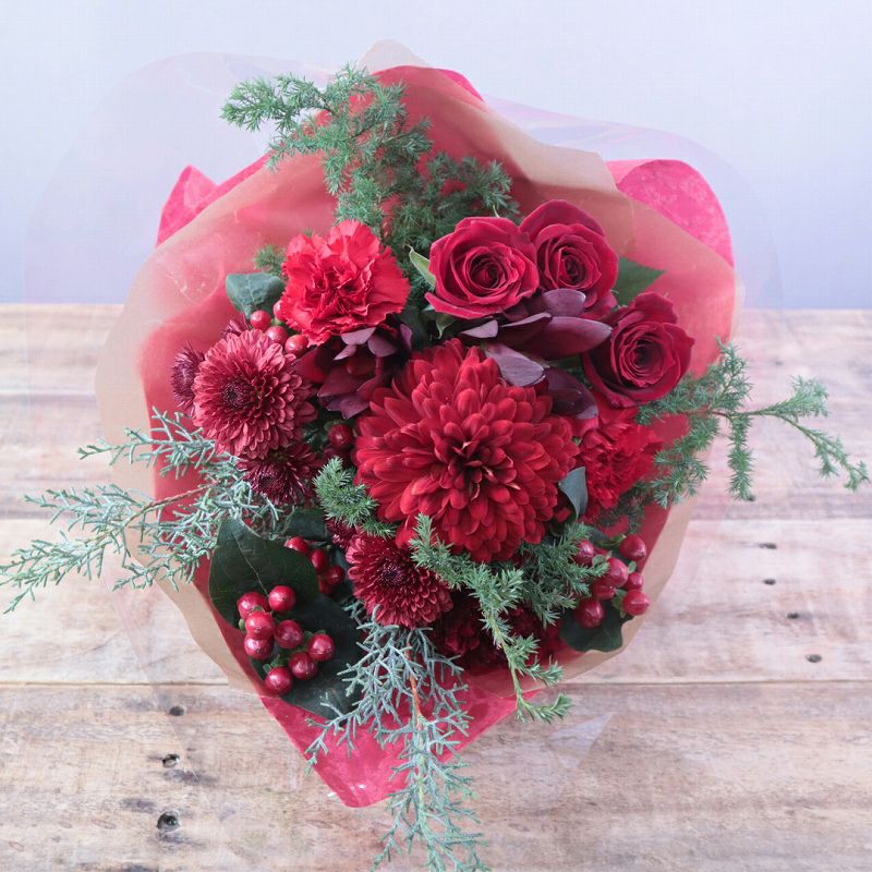クリスマスギフト　クリスマスアレンジメント　Xmasに贈るお花のプレゼント