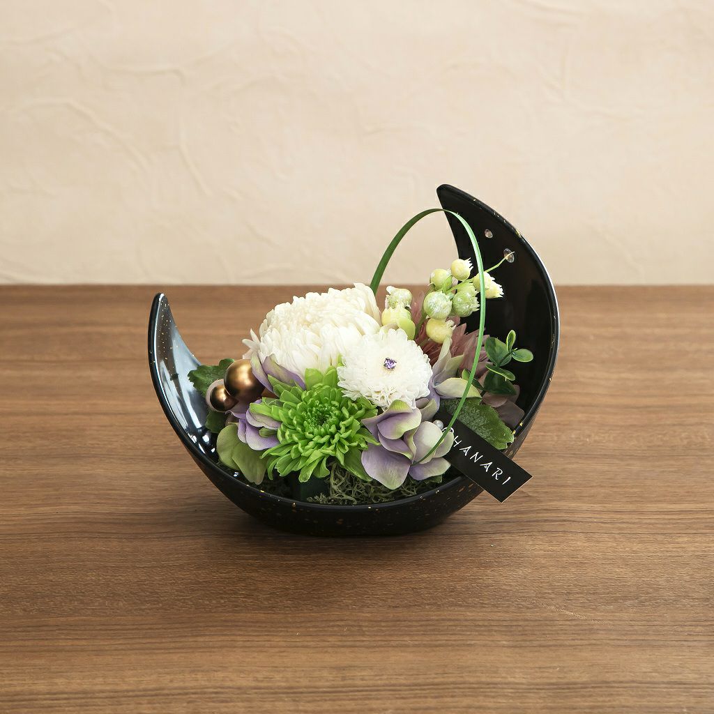お供えプリザーブドフラワー「月明かり」ホワイト(花以想)