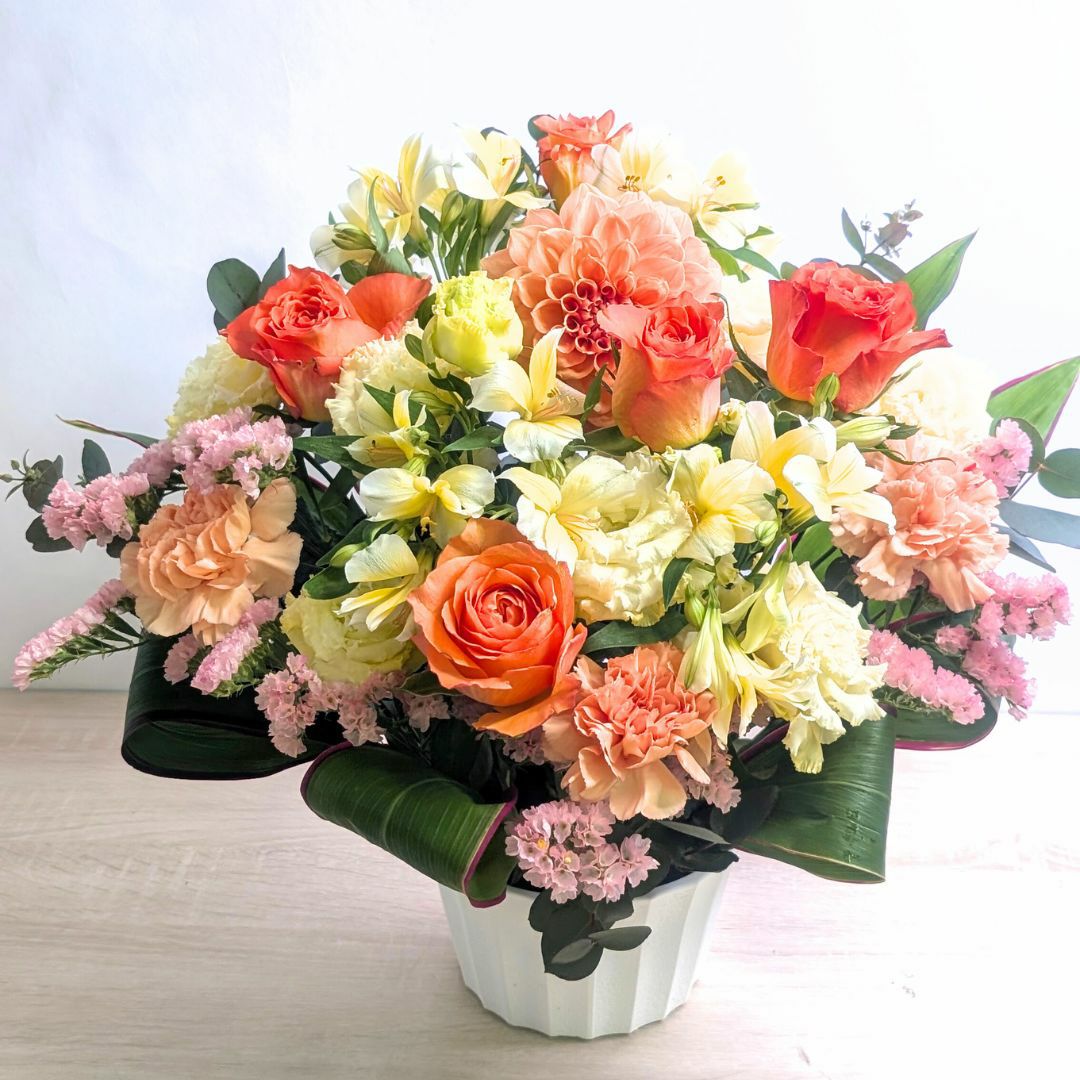 米寿88歳を祝う花。長寿祝いの花束・アレンジメント 。父母・祖父母に喜ばれるお花の贈り物