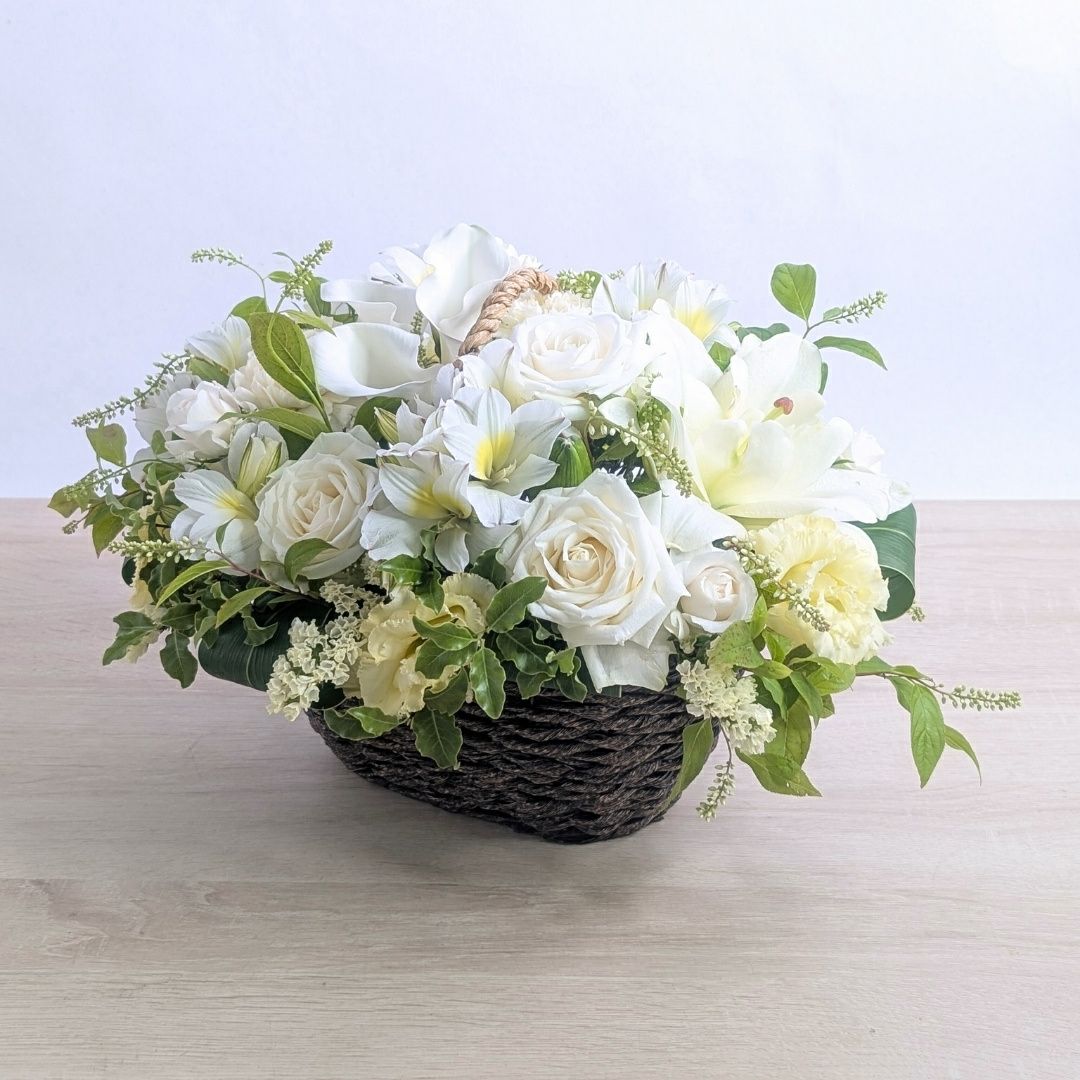 お花のバスケット 通販】カゴ入りでそのまま飾れるナチュラルな