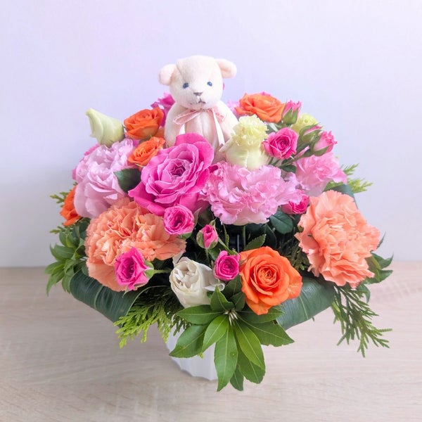 傘寿祝いの花。80歳の誕生日プレゼントに贈る花束・アレンジメント・お花のプレゼント