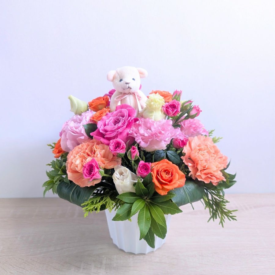 傘寿祝いの花。80歳の誕生日プレゼントに贈る花束・アレンジメント・お花のプレゼント