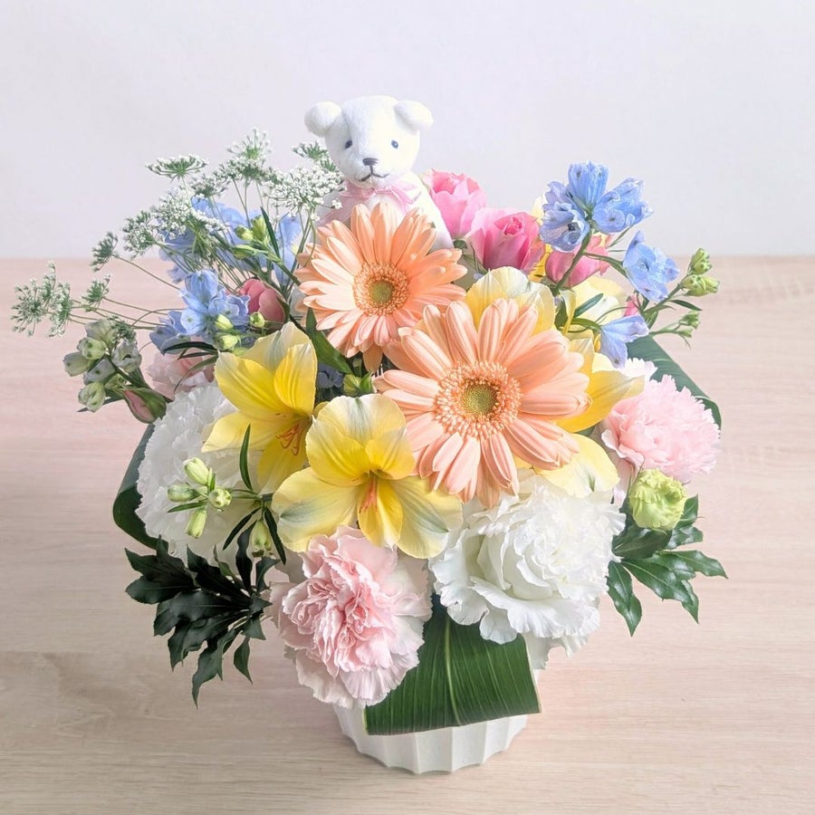 傘寿祝いの花。80歳の誕生日プレゼントに贈る花束・アレンジメント・お花のプレゼント