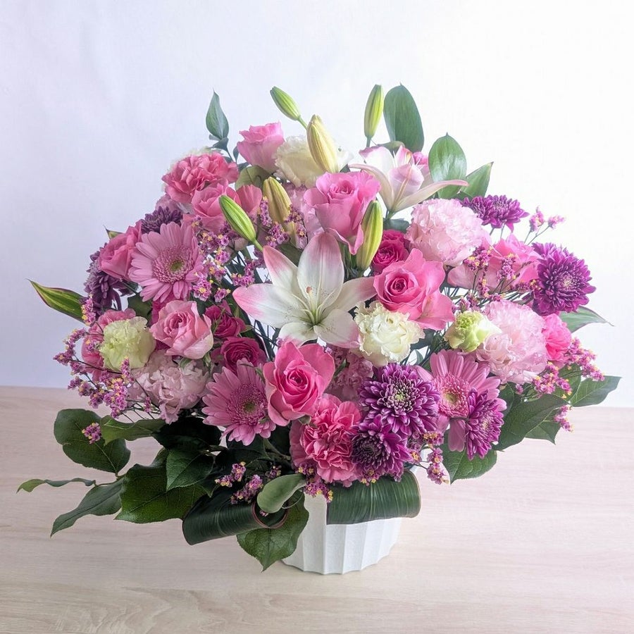 卒寿祝いの花。90歳の誕生日プレゼントに贈る花束・アレンジメント・お花のプレゼント