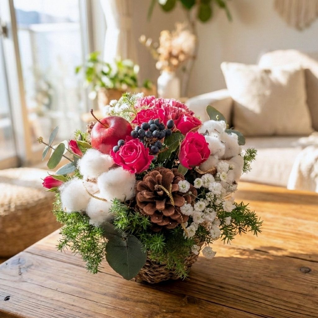 【12月・クリスマス花ギフト】 Mignon（ミニョン） ＆リッチな焼菓子セット