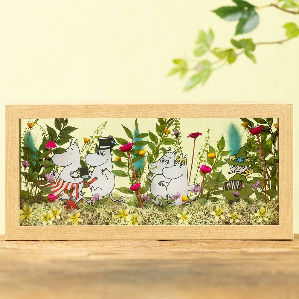 プリザーブドフラワー フラワーフレーム「ムーミン谷のゆかいな仲間たち」