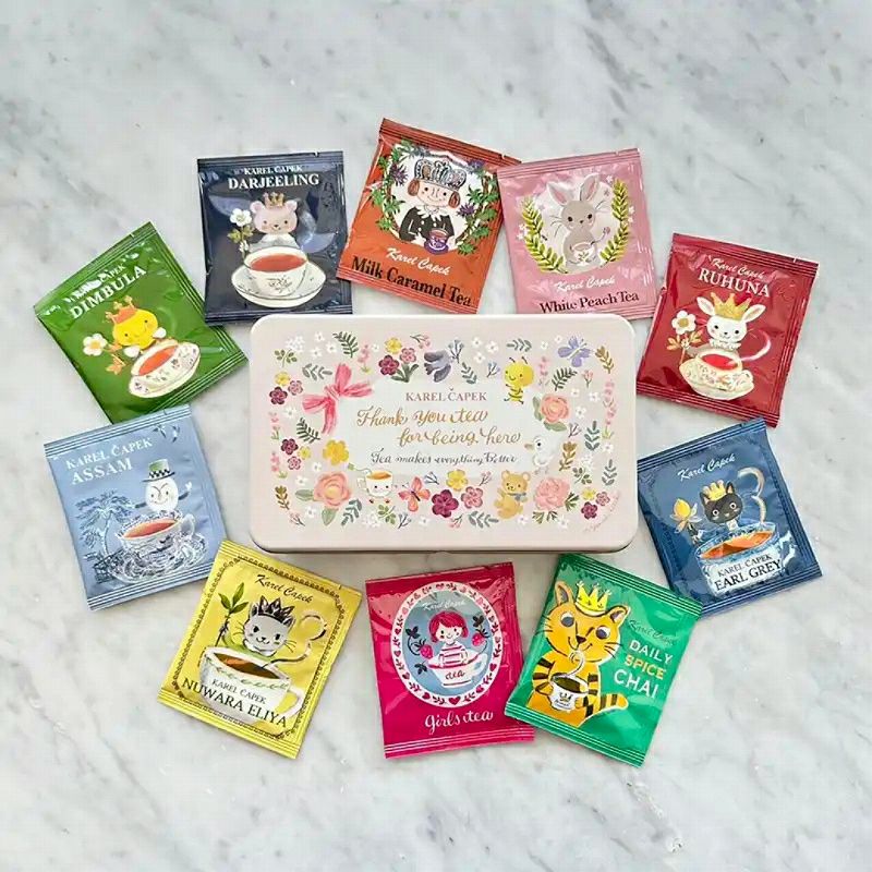  【かわいい紅茶とお花ギフト】 Wish （ウィッシュ） with カレルチャペック紅茶セット「サンクス」(ティーバッグ10p) 