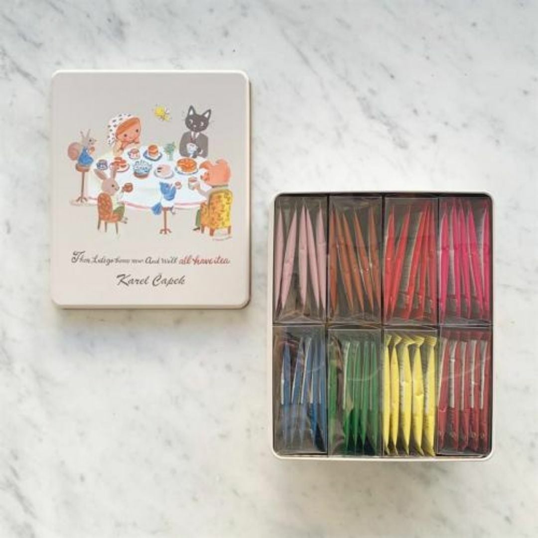 【美味しい紅茶とお花のバスケット】 お花バスケットS with カレルチャペック紅茶セット「ハートフル」(ティーバッグ40p)