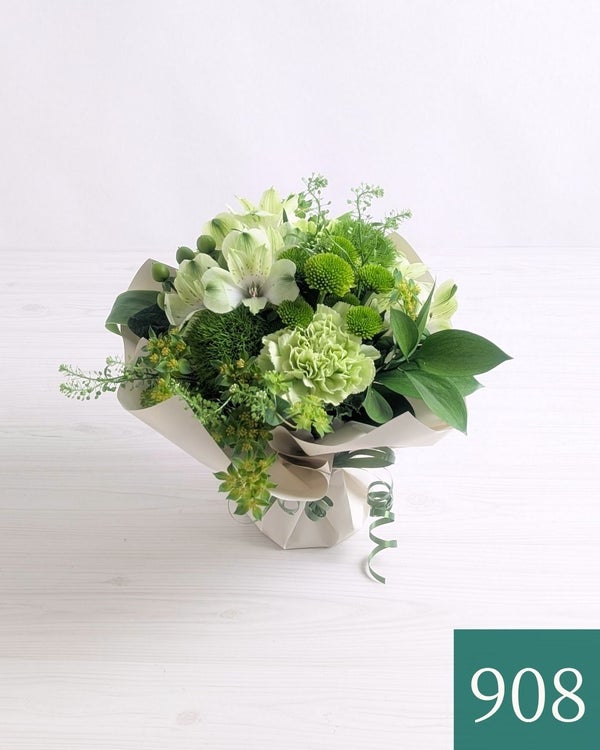 そのまま飾れる花束「Wish（ウィッシュ）」・グリーン白（みどり）