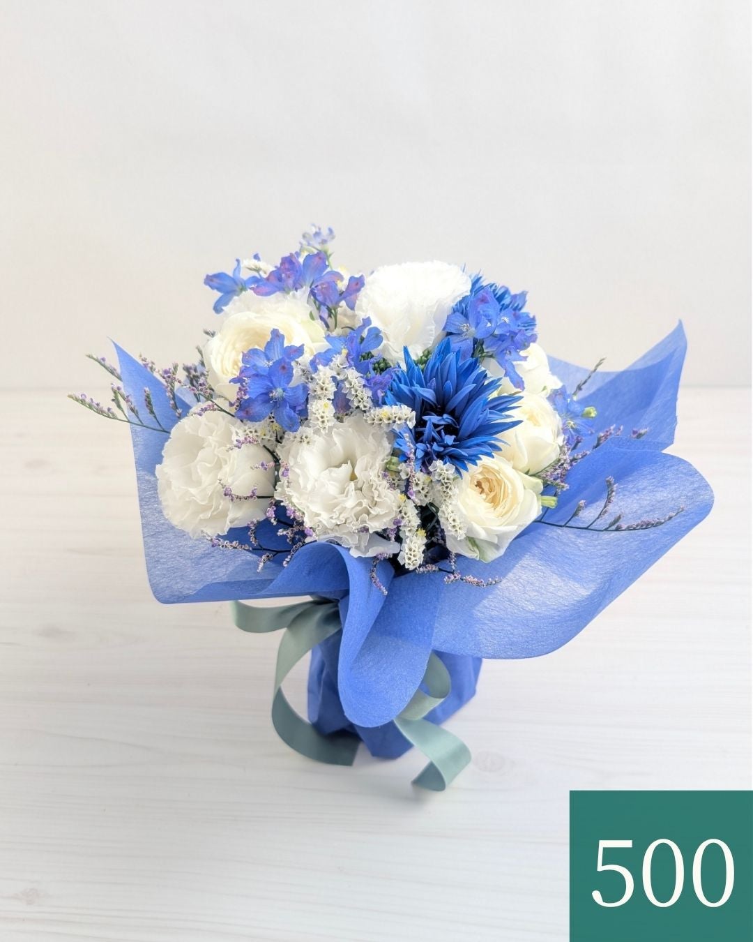 そのまま飾れる花束「Wish（ウィッシュ）」・青白（インディゴ）