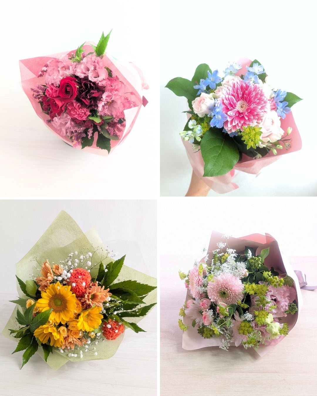 誕生日の花束　おしゃれなブーケ　小さめ花束