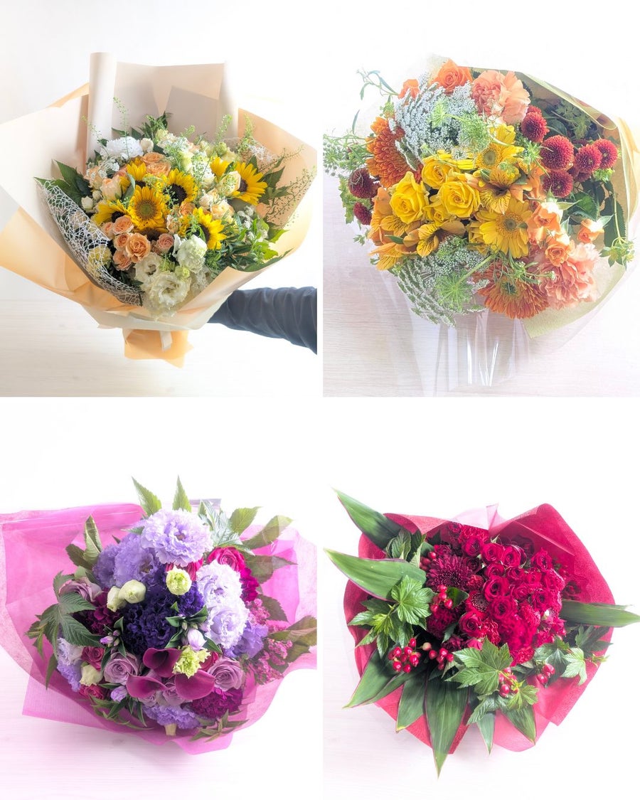 誕生日の花束　大きなブーケ　華やか　たっぷり